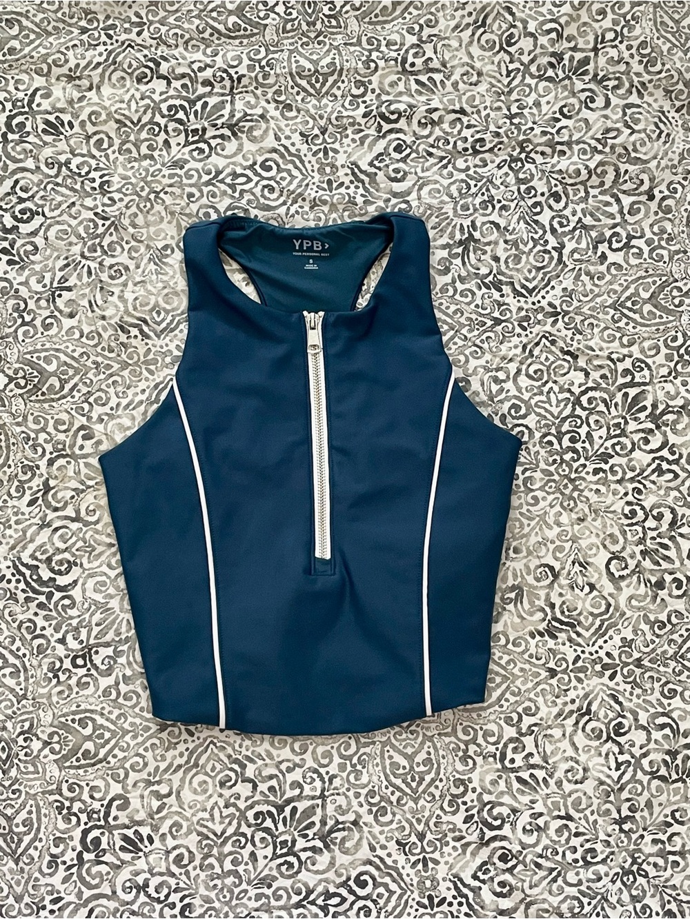 Abercrombie & Fitch YPB Women’s Navy Zip-Front Athletic Tank- Small
